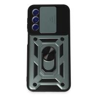 Newface Samsung Galaxy M34 5G Kılıf Pars Lens Yüzüklü Silikon - Yeşil