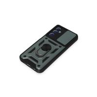 Newface Samsung Galaxy M34 5G Kılıf Pars Lens Yüzüklü Silikon - Yeşil