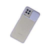 Newface Samsung Galaxy A22 Kılıf Palm Buzlu Kamera Sürgülü Silikon - Lila