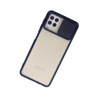 Newface Samsung Galaxy A22 Kılıf Palm Buzlu Kamera Sürgülü Silikon - Lacivert