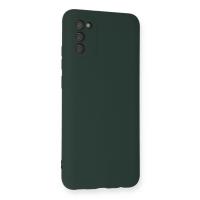 Newface Samsung Galaxy A03S Kılıf Nano içi Kadife Silikon - Koyu Yeşil