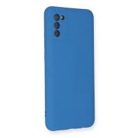 Newface Samsung Galaxy A03S Kılıf Nano içi Kadife Silikon - Mavi