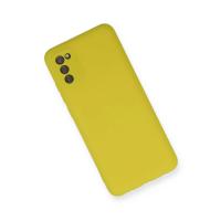 Newface Samsung Galaxy A03S Kılıf Nano içi Kadife Silikon - Sarı