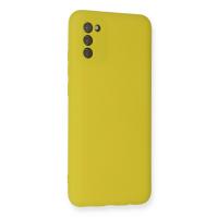 Newface Samsung Galaxy A03S Kılıf Nano içi Kadife Silikon - Sarı