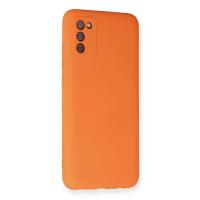Newface Samsung Galaxy A03S Kılıf Nano içi Kadife Silikon - Turuncu