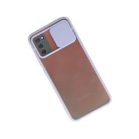 Newface Samsung Galaxy A03S Kılıf Palm Buzlu Kamera Sürgülü Silikon - Lila