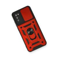 Newface Samsung Galaxy A03S Kılıf Pars Lens Yüzüklü Silikon - Kırmızı