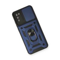 Newface Samsung Galaxy A03S Kılıf Pars Lens Yüzüklü Silikon - Lacivert