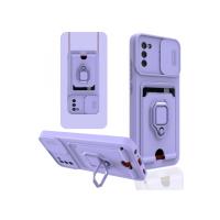 Newface Samsung Galaxy A03S Kılıf Zuma Kartvizitli Yüzüklü Silikon - Lila