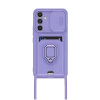 Newface Samsung Galaxy S23 FE Kılıf Zuma Kartvizitli Yüzüklü Silikon - Lila