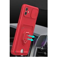 Newface Samsung Galaxy A05 Kılıf Zuma Kartvizitli Yüzüklü Silikon - Kırmızı