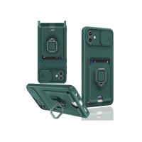 Newface Samsung Galaxy A05 Kılıf Zuma Kartvizitli Yüzüklü Silikon - Yeşil