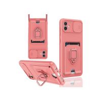 Newface Samsung Galaxy A05 Kılıf Zuma Kartvizitli Yüzüklü Silikon - Pembe