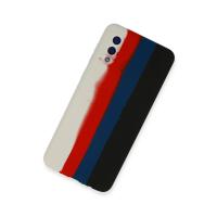 Newface Samsung Galaxy A02 Kılıf Ebruli Lansman Silikon - Beyaz-Siyah