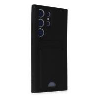 Newface Samsung Galaxy S24 Ultra Kılıf Kelvin Kartvizitli Silikon - Siyah