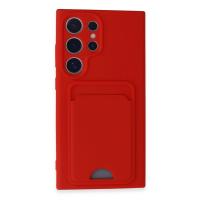 Newface Samsung Galaxy S24 Ultra Kılıf Kelvin Kartvizitli Silikon - Kırmızı