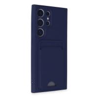 Newface Samsung Galaxy S24 Ultra Kılıf Kelvin Kartvizitli Silikon - Lacivert