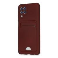 Newface Samsung Galaxy A22 Kılıf Kelvin Kartvizitli Silikon - Bordo