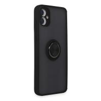 Newface Samsung Galaxy A05 Kılıf Montreal Yüzüklü Silikon Kapak - Siyah