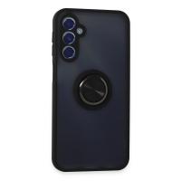 Newface Samsung Galaxy M34 5G Kılıf Montreal Yüzüklü Silikon Kapak - Siyah