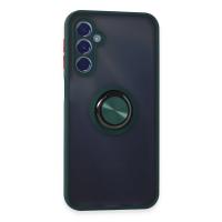 Newface Samsung Galaxy M34 5G Kılıf Montreal Yüzüklü Silikon Kapak - Yeşil