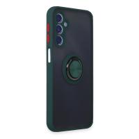 Newface Samsung Galaxy M34 5G Kılıf Montreal Yüzüklü Silikon Kapak - Yeşil