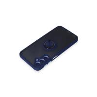 Newface Samsung Galaxy M34 5G Kılıf Montreal Yüzüklü Silikon Kapak - Lacivert