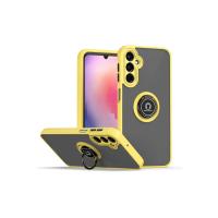 Newface Samsung Galaxy S24 Kılıf Montreal Yüzüklü Silikon Kapak - Sarı