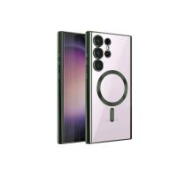 Newface Samsung Galaxy S22 Ultra Kılıf Kross Magneticsafe Kapak - Koyu Yeşil