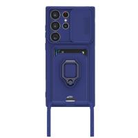 Newface Samsung Galaxy S24 Ultra Kılıf Zuma Kartvizitli Yüzüklü Silikon - Lacivert