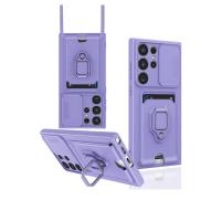 Newface Samsung Galaxy S24 Ultra Kılıf Zuma Kartvizitli Yüzüklü Silikon - Lila