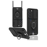 Newface Samsung Galaxy S24 Plus Kılıf Zuma Kartvizitli Yüzüklü Silikon - Siyah