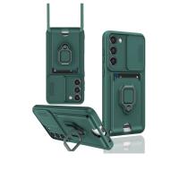 Newface Samsung Galaxy S24 Plus Kılıf Zuma Kartvizitli Yüzüklü Silikon - Yeşil