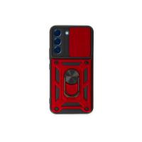 Newface Samsung Galaxy S24 Kılıf Pars Lens Yüzüklü Silikon - Kırmızı