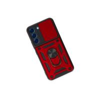 Newface Samsung Galaxy S24 Kılıf Pars Lens Yüzüklü Silikon - Kırmızı