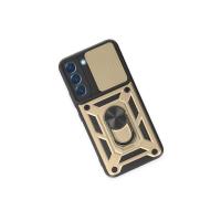 Newface Samsung Galaxy S24 Kılıf Pars Lens Yüzüklü Silikon - Gold