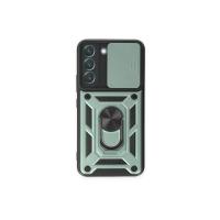 Newface Samsung Galaxy S24 Kılıf Pars Lens Yüzüklü Silikon - Yeşil