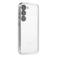 Newface Samsung Galaxy S24 Kılıf Razer Lensli Silikon - Gümüş