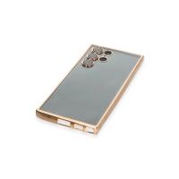 Newface Samsung Galaxy S22 Ultra Kılıf Razer Lensli Silikon - Gold