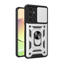 Newface Samsung Galaxy A25 5G Kılıf Pars Lens Yüzüklü Silikon - Gümüş