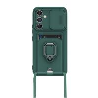 Newface Samsung Galaxy A25 5G Kılıf Zuma Kartvizitli Yüzüklü Silikon - Yeşil