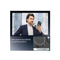 Newface Samsung Galaxy A05 Kılıf Joy Lens Standlı Kapak - Koyu Yeşil
