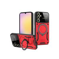 Newface Samsung Galaxy A55 5G Kılıf Joy Lens Standlı Kapak - Kırmızı