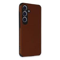 Newface Samsung Galaxy S24 Kılıf Loop Deri Silikon - Kahverengi