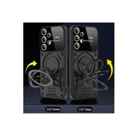 Newface Samsung Galaxy S25 Ultra Kılıf Joy Lens Standlı Kapak - Koyu Yeşil