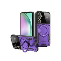 Newface Samsung Galaxy S24 FE Kılıf Joy Lens Standlı Kapak - Mor