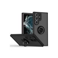 Newface Samsung Galaxy S25 Ultra Kılıf Montreal Yüzüklü Silikon Kapak - Siyah