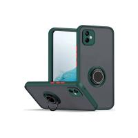 Newface Samsung Galaxy A06 Kılıf Montreal Yüzüklü Silikon Kapak - Yeşil