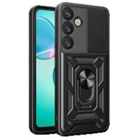 Newface Samsung Galaxy S25 Kılıf Pars Lens Yüzüklü Silikon - Siyah