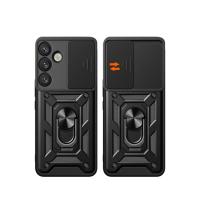 Newface Samsung Galaxy S25 Kılıf Pars Lens Yüzüklü Silikon - Kırmızı